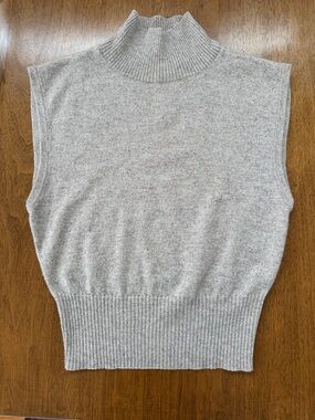 Reformation Sleeveless Cashmere Sweater — Heather Beige